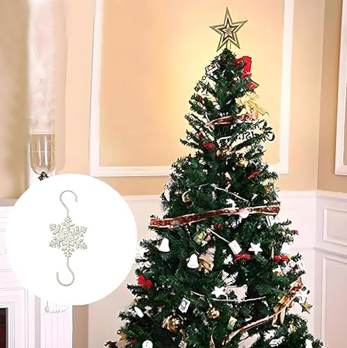 Christmas Ornament Hooks Hanger, 20 PCS Gold Snowflake Decorations Christmas Tree Hanging Ornament Hook, Xmas Decoration Hangers Tree Wall Party Home Accessories - Image 6