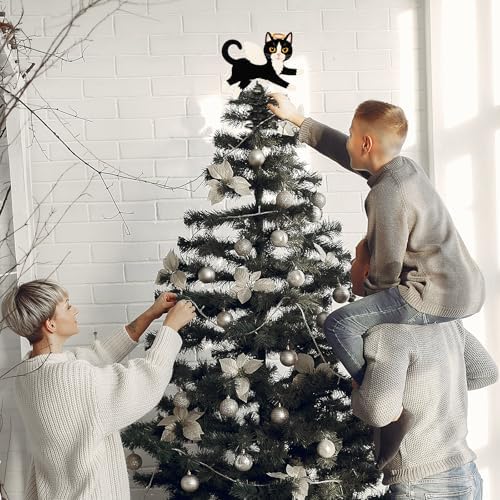 Soulchen Christmas Tree Topper Metal Black Angel Cat - Image 4