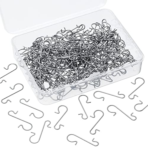Tatuo 400 Pieces Christmas Ornament Hooks Ornament Hangers Xmas Metal Wire Hooks with Storage Box for Christmas Tree Decoration (Silver) by Tatuo