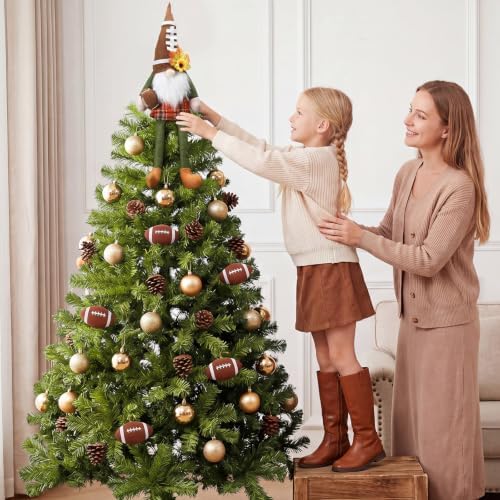 Soulchen 17.7 Inch Fall Football Gnome Tree Topper, Nordic Tomte Plush - Image 5