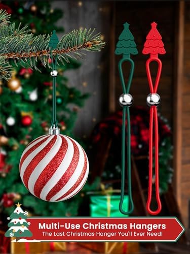 30pcs Christmas Ornament Hooks, Christmas Green & Red Silicone Decorations, for Hanging Ornaments Wreaths Stockings Holiday Decor - Image 4