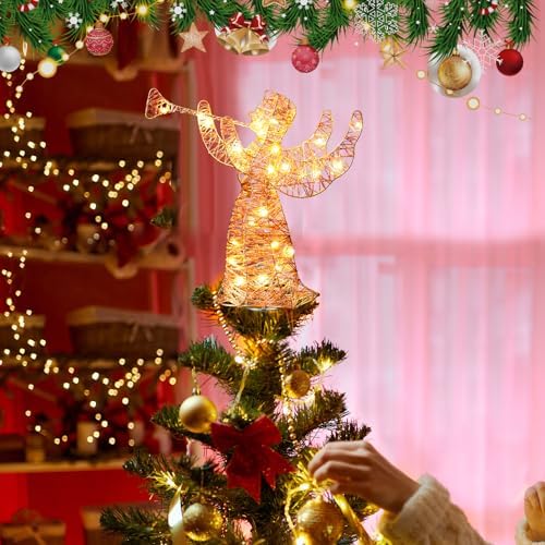 12 Inch Gold Glitter, Angel Christmas Tree Topper - Image 3