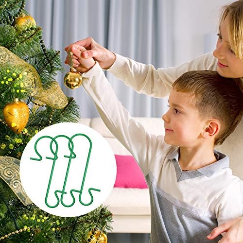 Tatuo 280 Pieces Christmas Ornament Hooks Ornament Hangers Xmas Metal Wire Hooks with Storage Box for Christmas Tree Decoration (Green) - Image 6