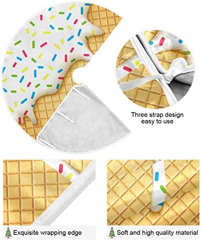 Blueangle Ice Cream Cone Christmas Tree Skirt 47.2Inch Tree Skirt for Holiday Christmas Decorations Xmas Tree Skirt Xmas Decorations - Image 2