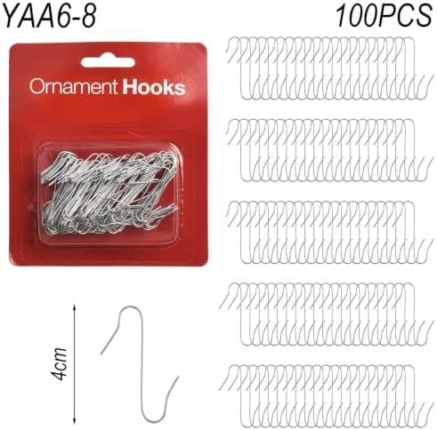 100Pcs Christmas Tree Hooks S-Shaped Metal Ornament Hangers - Image 4