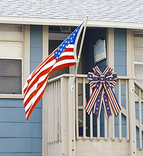 4th of July Wreath Bows Patriotic Decor Bows for Wreath, America Flag Strip Memorial Day Decorations Bow for Front Door Independence Day Patriotic Tree Topper Decor Indoor Outdoor Supplies - Image 5
