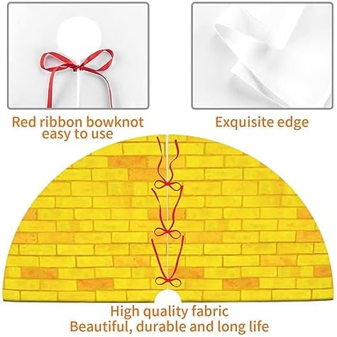Gold Yellow Brick Funny 36 Inch Christmas Tree Skirt Carpet Mat Funny Party Decor Supplies for Xmas Halloween Decorations Occasion Ornament - Image 5