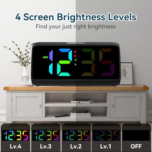 Netzu Loud Alarm Clock for Heavy Sleepers Black - Image 6