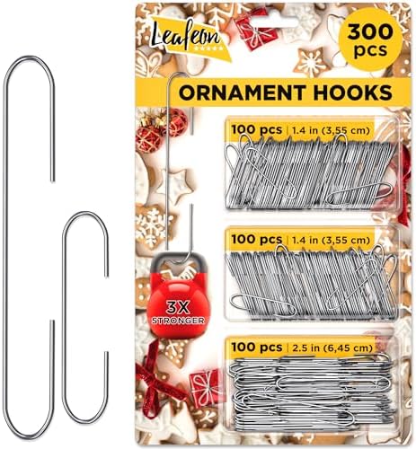 Leafeon 300 Pack Silver Christmas Ornament Hooks for Christmas Tree Decoration ?€? The Best Holiday Ornament Hangers by Leafeon