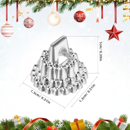 IMIKEYA 200pcs Round Christmas Ornament Caps Replacement Silver Removable Metal Hangers Caps DIY Xmas Ball Parts for Porcelain Ceramic Glass Christmas Ornaments 1.3cm - Image 3