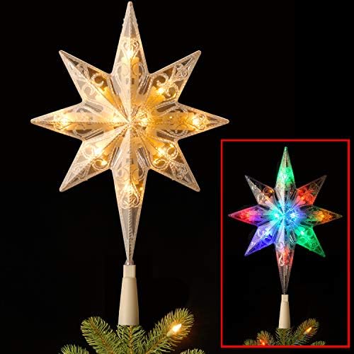 National Tree 11 Inch Bethlehem Star Tree Topper with 10 Battery Operated Dual Color LED Lights with 9 Functions (TA21-11L-B1) - Image 2