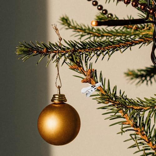 GANAZONO 100pcs Christmas Flower Ornament Clips with Firm Grip and Compact Iron Design, Silver Mini Alligator Clips for Christmas Tree, Wreath Decorations, and Home Gatherings - Image 7