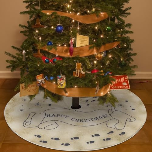 48'' Vintage Christmas Tree Skirt, Magic Theme Party Xmas Decor - Image 5