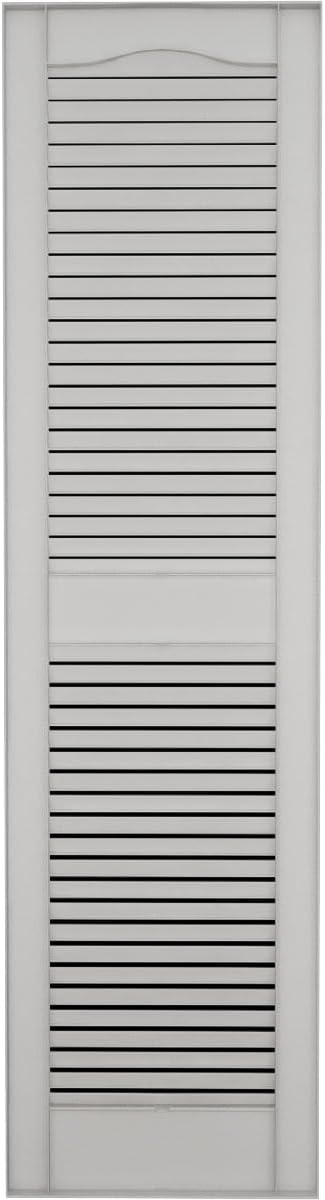 Ekena Millwork Lifetime Vinyl LL1S12X07500WH Standard Cathedral Top Center Mullion, Open Louver Vinyl Shutters, w/Installation Shutter-Lok's & Matching Screws (Per Pair), 12"W x 75"H, White