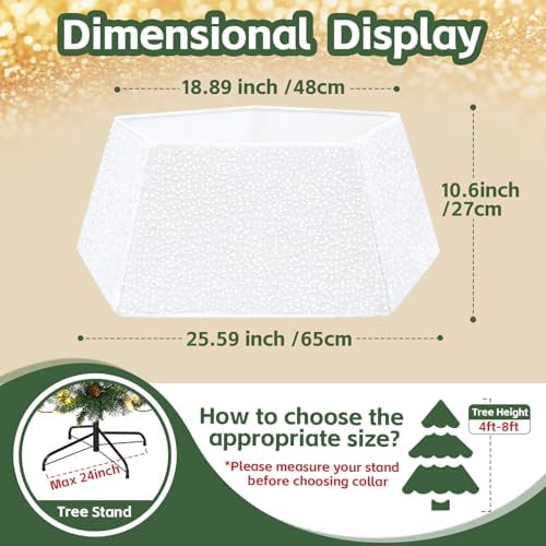 Sequin Christmas Tree Ring Collar White Tree Collar 25.59 Inch Velvet Tree Stand Cover for Xmas Artificial Tree Home Ornaments - Image 4