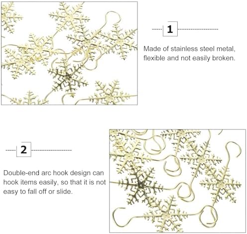 Christmas Ornament Hooks Hanger, 20 PCS Gold Snowflake Decorations Christmas Tree Hanging Ornament Hook, Xmas Decoration Hangers Tree Wall Party Home Accessories - Image 4
