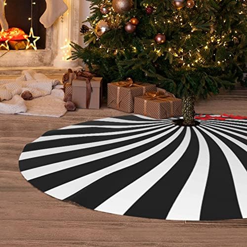 Black White Swirl Candy Christmas Tree Skirt Xmas Mat Holiday Party Home Ornaments Decorations 48 Inch - Image 6