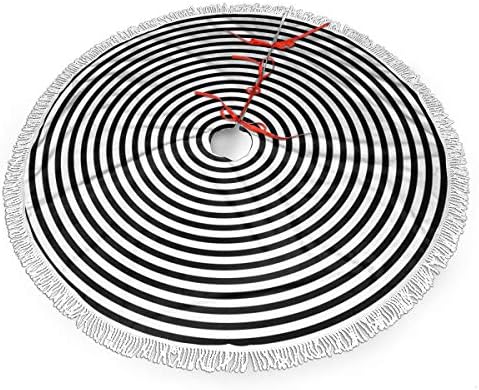 Christmas Tree Skirt 36" Inch Spiral Xmas Tree Skirt Mat with White Tassel for Party Holiday, Tree Skirt Christmas Decorations - Image 2
