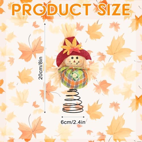 Suncalla Fall Thanksgiving Scarecrow Tree Topper 8 Inches Autumn Ornament - Image 4