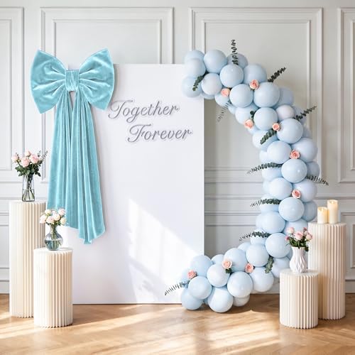 Big Bows, Christmas Decorations, Velvet Christmas Tree Topper Bow, 52 x16 Inch, Giant Christmas Bow Decorations for Home, Wedding, Birthday, Wreath, Door, Wall Decor (Sage Green) - Image 4