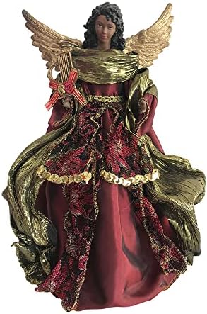 Santa's Workshop 3002 Aa Christmas Angel Tree Topper, 15" Tall, Red/Gold/Green by Santa%27s+Workshop