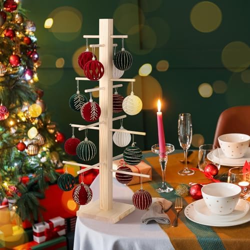 31 Inch Christmas Ornament Display Tree Centerpieces for Tables Ornament Tree Stand Holder Tabletop Artificial Tree for Wedding Anniversary Birthday Farmhouse Party Home Decor - Image 4