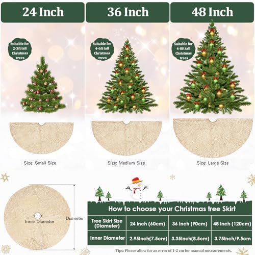 B-COOL 36inch Tree Skirt Sequin Trees Mats Christmas Champagne Pencil Tree - Image 4