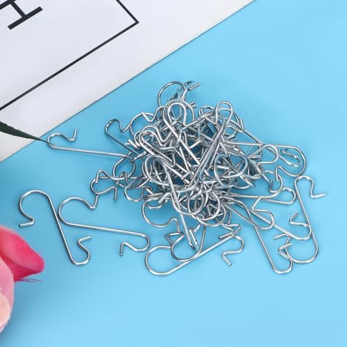 100PCS Christmas Ornament Hooks, Xmas Tree Ornament Hangers S Shaped Metal Hooks for Christmas Decoration (Silver) - Image 4
