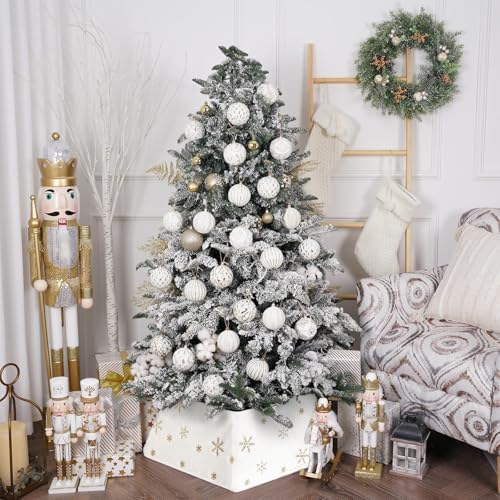 Christmas Tree Collars for Atificial Trees, 24 Inch Snowflake Christmas Skirt, Base Cover,Holiday Home Decor Ring (Snow White, Medium) - Image 7