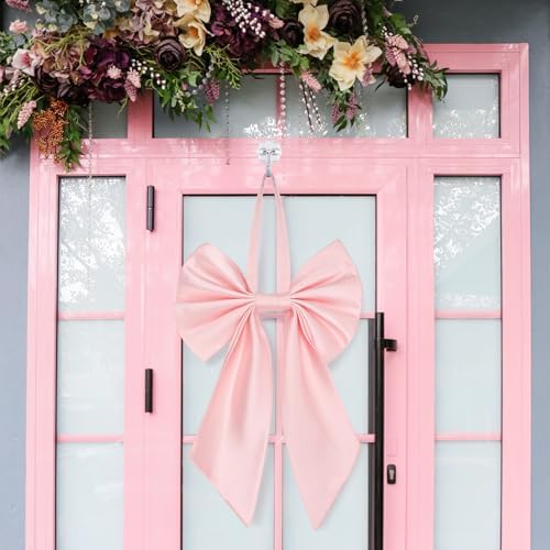 Janinka Pink Christmas Tree Topper Bow 22" Big,Polyester - Image 3