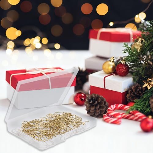 Christmas Ornament Metal Hooks Hangers, 200PCS Gold Bendable Metal Wire Hanging Hook for Christmas Tree Decoration Easter Egg Hangers Halloween Party Decoration - Image 5