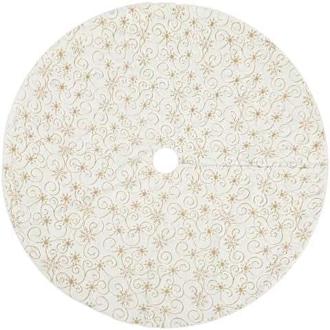 Libima Faux Fur Christmas Tree Skirt, White, 84 Inch - Image 2