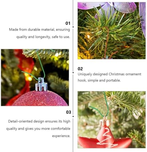 100pcs Christmas Hanging Hooks Metal Red S Shaped Ornament Hangers - Image 3