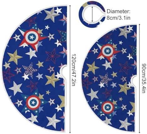 American Stars USA Flag 48 Inch Christmas Tree Skirt, Soft Xmas Tree Mat for Party Decoration Holiday Decor Christmas Decorations Indoor Outdoor - Image 3