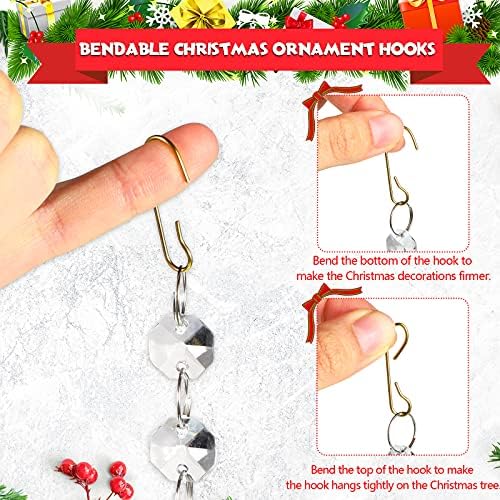 Hotop 120 Pcs Halloween Ornament Hooks Gold Silver Ornament Hangers - Image 3
