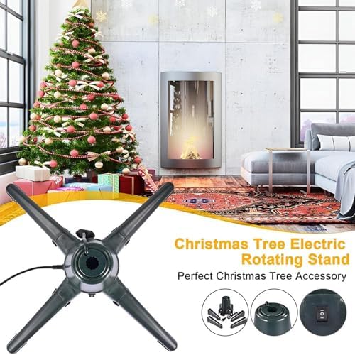 360 Degree Rotating Christmas Tree Stand,Electric Tree Rotating Base Stand,for Christmas Decorations, Home, Office - Image 3