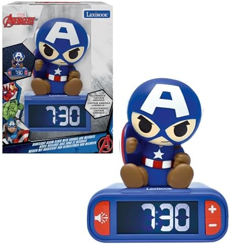 LEXiBOOK, Avengers Nightlight Alarm Clock, RL800AV1 by Lexibook