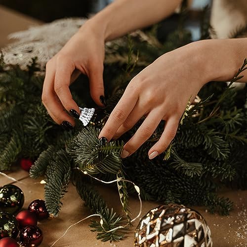 Kichvoe 1 Set Round Christmas Ornament Caps Plastic Christmas Replacement Ornament Hangers Caps for Christmas Tree Glass Porcelain Ceramic DIY Decor Silver - Image 5
