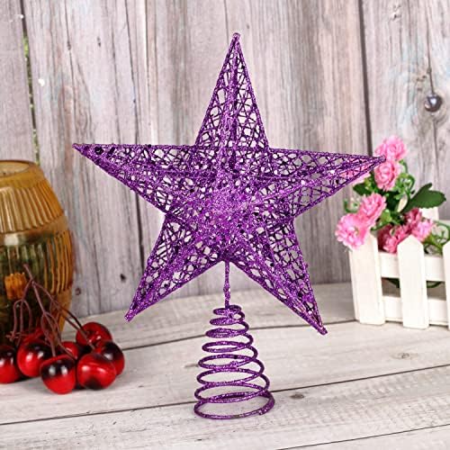 BinaryABC Iron Christmas Tree Star Topper,20cm Glittering Tree Topper - Image 3