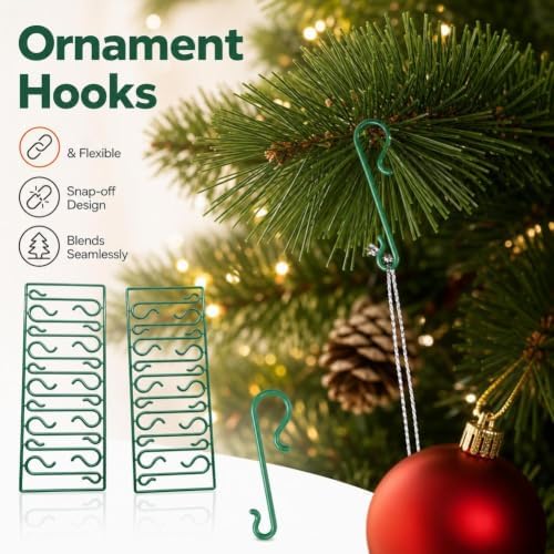 100Pcs Christmas Tree S-Shaped Hooks,Christmas Ornament Hangers Weatherproof Plastic Hooks Clear Accessories Home Decoration, Party Supplies for Tree Wreath - Image 3