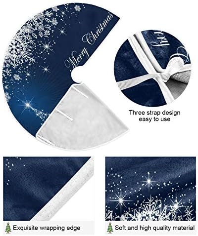 ATTX Winter Blue Snowflakes Christmas Tree Skirt Home Christmas Decoration Large Round Tree Skirt 47.2 Inches - Image 2