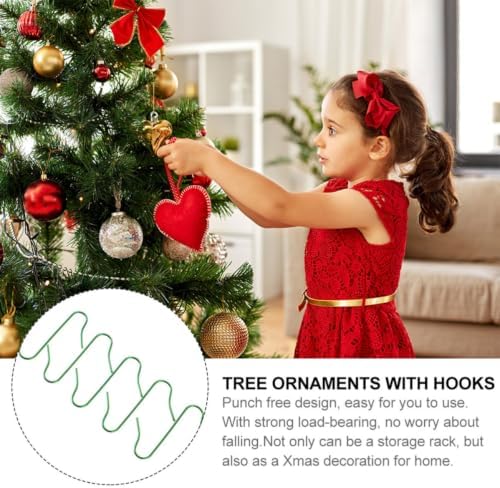 SEWACC 90pcs Metal Christmas Wreath Hanging Hooks for Ornaments, Retro Style Simple Hooks for Organizing and Hanging Decorations, Suitable for Wall or Bathroom Seasonal Color - Image 3