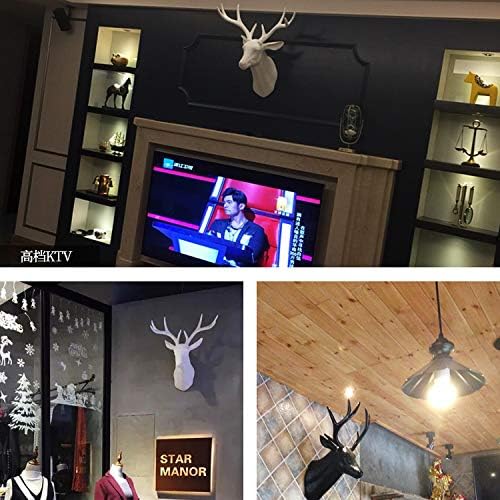 Notakia White Deer Head Wall Decor Deer Antlers Wall Sculpture Faux Taxidermy Wall Animal Head 19.69 x 11.81 x 15.75 inches