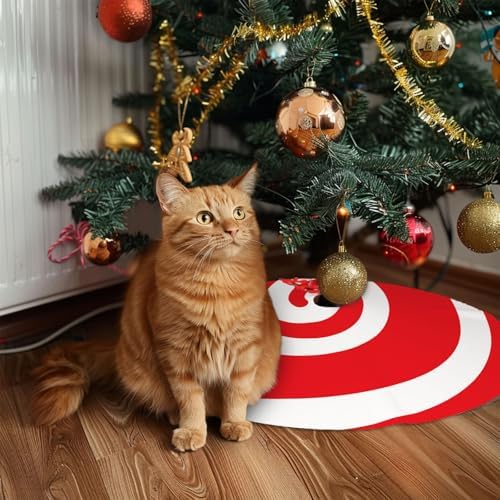 36 Inch Candy Cane Christmas Tree Skirt Red Swirl Christmas Decorations Lollipop Red and White Xmas Tree Mat Sweet Winter Holiday Party Decorations - Image 5