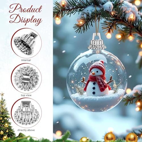 IMIKEYA 200pcs Round Christmas Ornament Caps Replacement Silver Removable Metal Hangers Caps DIY Xmas Ball Parts for Porcelain Ceramic Glass Christmas Ornaments 1.3cm - Image 6