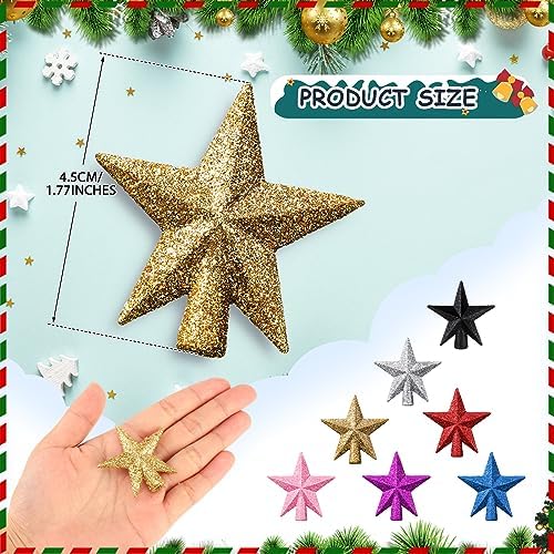 Hanaive Christmas Tree Topper Mini Star Small,Gold,1.77 Inch,Glitter - Image 2