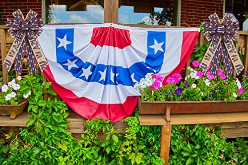 Veterans Day Patriotic Wreath Bows America Flag Wave Strip Burlap Bow for Wreaths, Patriotic Tree Topper Bows for Veterans Day Party Decoration Indoor Outdoor Supplies - Image 3