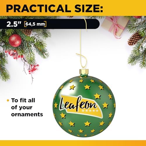 Leafeon Christmas Ornament Hooks - Christmas Ornament Hangers - Perfect Xmas Ornament Hangers for Tree Decoration 50 Pack Gold - Image 2