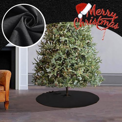Black Christmas Tree Skirt 30 inches Small Tree Skirt for Christmas Decor - Image 4
