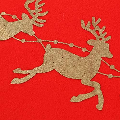 Sattiyrch Christmas Tree Skirt with Gold Rim 36",Flannelette Santa Reindeer Decoration for 6Ft/7.5Ft Xmas Tree - Image 3